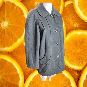 Braetan Men's Vintage Charcoal Black Button‎ Front Long Sleeve Coat Size S